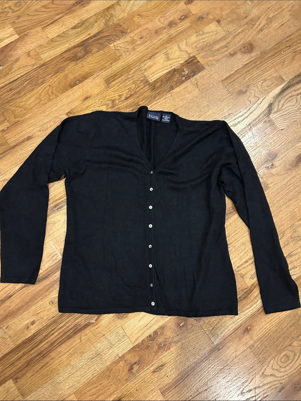 Black V-Neck Button Cardigan